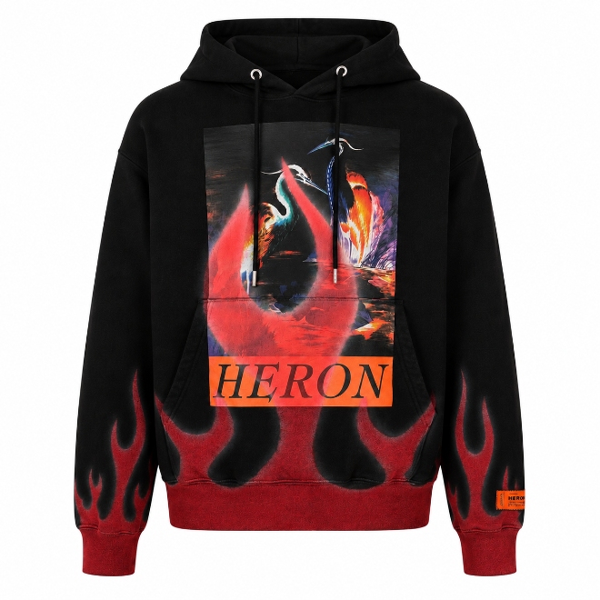 Heron Preston Flame-Print Hoodie Heron Preston Flame-Print Hoodie