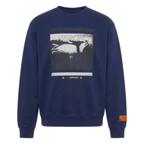 Heron Preston Blue Cotton Sweatshirt Heron Preston Blue Cotton Sweatshirt