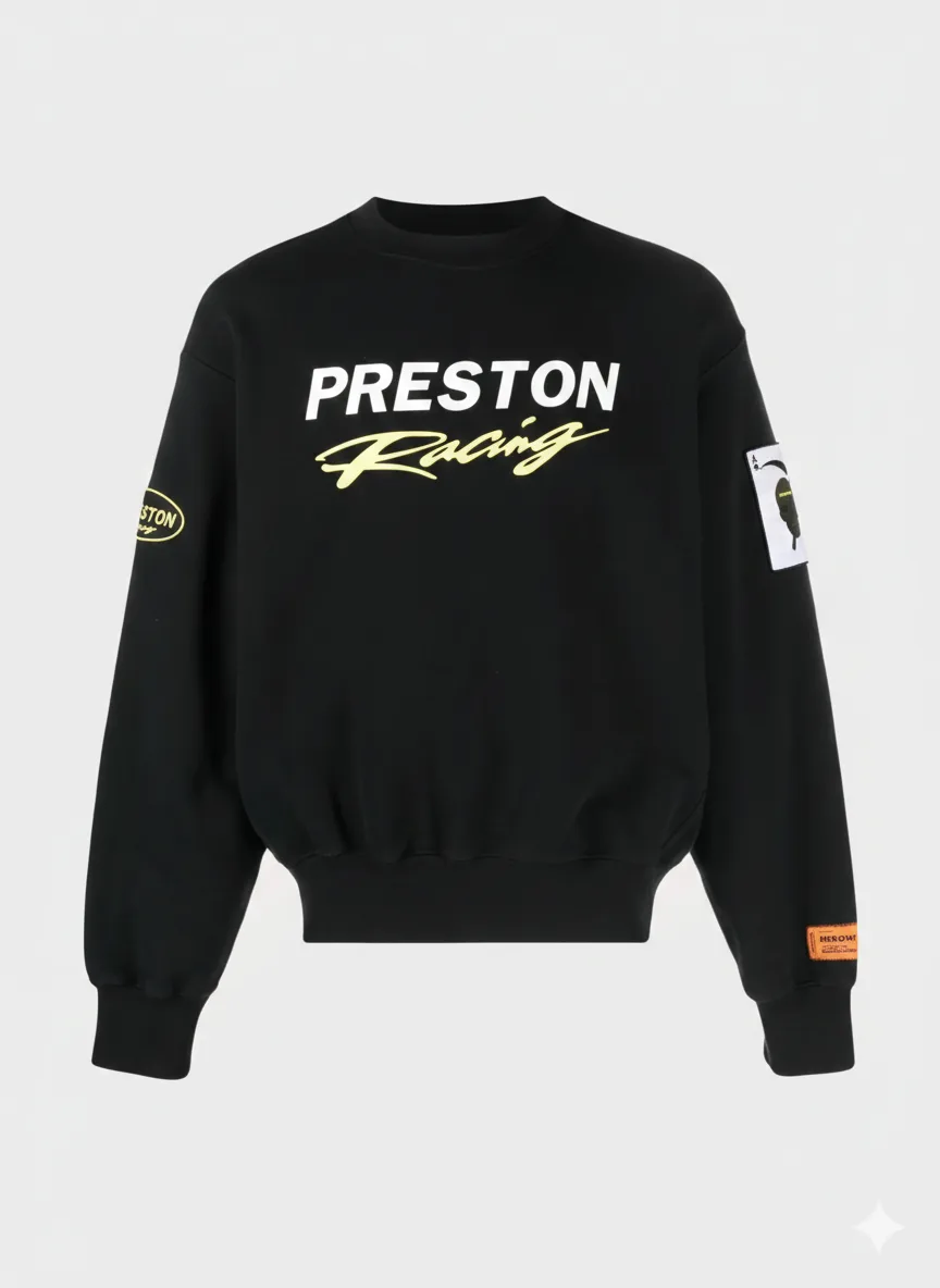Aeron Preston black sweatshirt premium streetwear casual wear