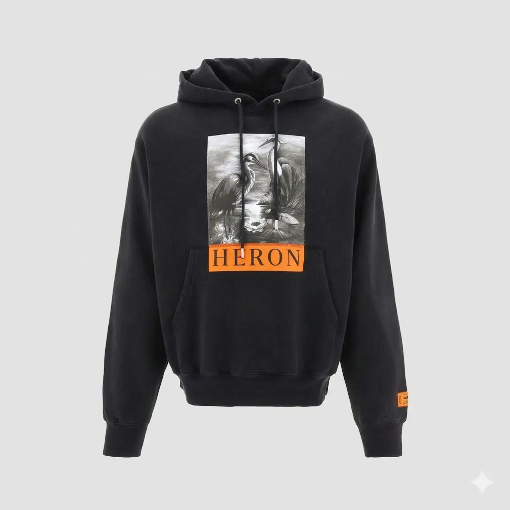 Bape hoodie inspired by Heron Preston streetwear style