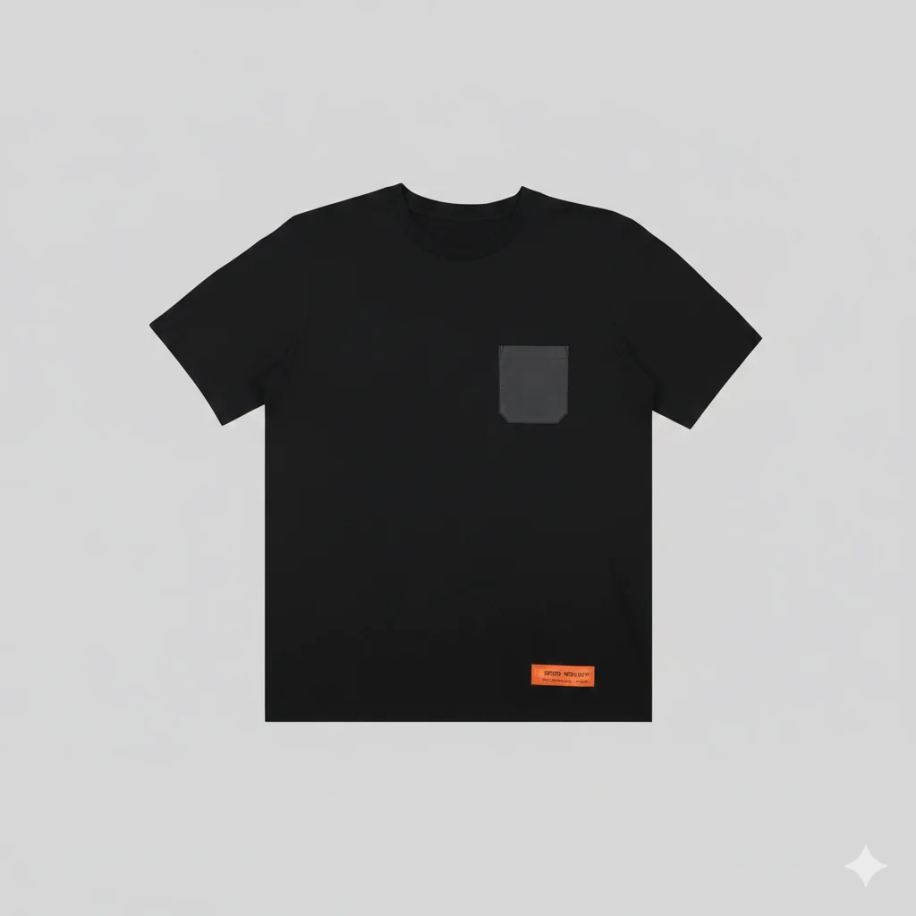 Black shirt inspired by Heron Preston streetwear style